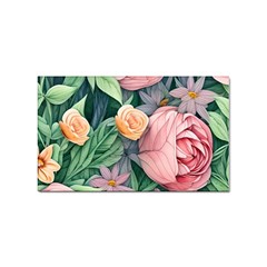 Darling And Dazzling Watercolor Flowers Sticker Rectangular (100 Pack) by GardenOfOphir