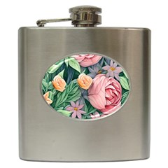 Darling And Dazzling Watercolor Flowers Hip Flask (6 Oz) by GardenOfOphir