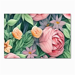 Darling And Dazzling Watercolor Flowers Postcard 4 x 6  (pkg Of 10) by GardenOfOphir