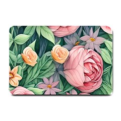 Darling And Dazzling Watercolor Flowers Small Doormat by GardenOfOphir