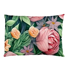 Darling And Dazzling Watercolor Flowers Pillow Case by GardenOfOphir