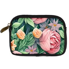 Darling And Dazzling Watercolor Flowers Digital Camera Leather Case by GardenOfOphir