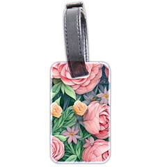 Darling And Dazzling Watercolor Flowers Luggage Tag (two Sides) by GardenOfOphir