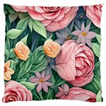 Darling and Dazzling Watercolor Flowers Standard Premium Plush Fleece Cushion Case (One Side) Front