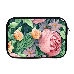 Darling And Dazzling Watercolor Flowers Apple Macbook Pro 17  Zipper Case by GardenOfOphir