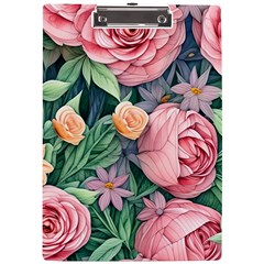 Darling And Dazzling Watercolor Flowers A4 Acrylic Clipboard