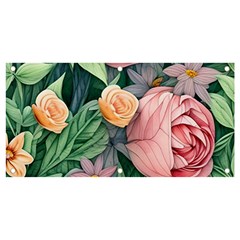 Darling And Dazzling Watercolor Flowers Banner And Sign 4  X 2  by GardenOfOphir