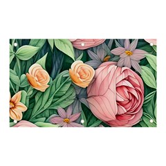 Darling And Dazzling Watercolor Flowers Banner And Sign 5  X 3 