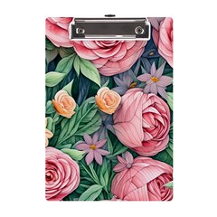 Darling And Dazzling Watercolor Flowers A5 Acrylic Clipboard by GardenOfOphir