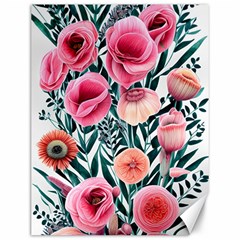 Cheerful Watercolors – Flowers Botanical Canvas 12  X 16  by GardenOfOphir