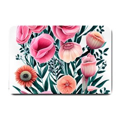 Cheerful Watercolors – Flowers Botanical Small Doormat by GardenOfOphir