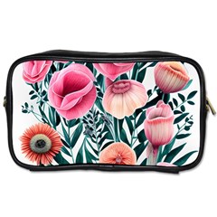 Cheerful Watercolors – Flowers Botanical Toiletries Bag (two Sides) by GardenOfOphir