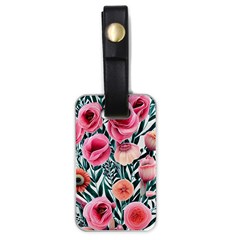 Cheerful Watercolors – Flowers Botanical Luggage Tag (one Side) by GardenOfOphir