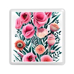 Cheerful Watercolors – Flowers Botanical Memory Card Reader (square) by GardenOfOphir