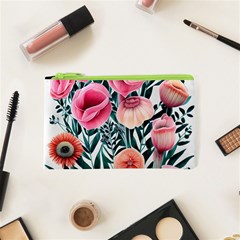 Cheerful Watercolors – Flowers Botanical Cosmetic Bag (xs) by GardenOfOphir