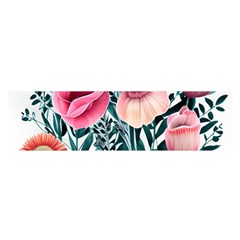 Cheerful Watercolors – Flowers Botanical Oblong Satin Scarf (16  X 60 ) by GardenOfOphir