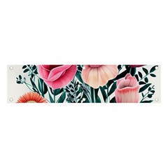 Cheerful Watercolors – Flowers Botanical Banner And Sign 4  X 1  by GardenOfOphir