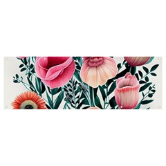 Cheerful Watercolors – Flowers Botanical Banner And Sign 12  X 4  by GardenOfOphir