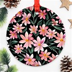 Classy Botanicals – Watercolor Flowers Botanical Ornament (Round) Front