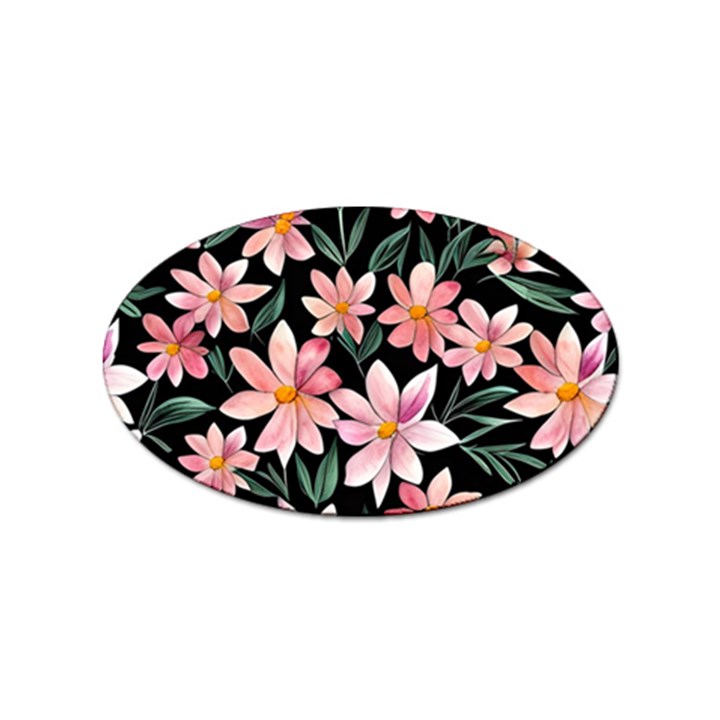 Classy Botanicals – Watercolor Flowers Botanical Sticker Oval (10 pack)