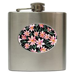 Classy Botanicals – Watercolor Flowers Botanical Hip Flask (6 Oz) by GardenOfOphir