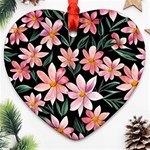 Classy Botanicals – Watercolor Flowers Botanical Heart Ornament (Two Sides) Back