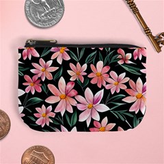 Classy Botanicals – Watercolor Flowers Botanical Mini Coin Purse by GardenOfOphir