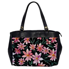 Classy Botanicals – Watercolor Flowers Botanical Oversize Office Handbag by GardenOfOphir