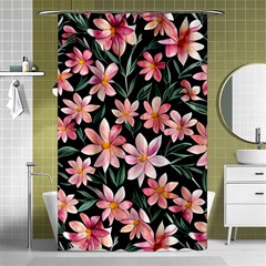 Classy Botanicals – Watercolor Flowers Botanical Shower Curtain 48  X 72  (small)  by GardenOfOphir