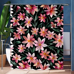 Classy Botanicals – Watercolor Flowers Botanical Shower Curtain 60  X 72  (medium)  by GardenOfOphir