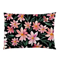 Classy Botanicals – Watercolor Flowers Botanical Pillow Case (two Sides) by GardenOfOphir