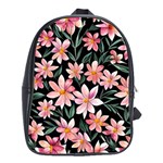 Classy Botanicals – Watercolor Flowers Botanical School Bag (XL) Front