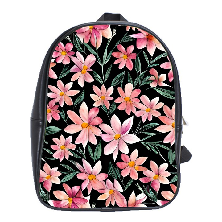 Classy Botanicals – Watercolor Flowers Botanical School Bag (XL)