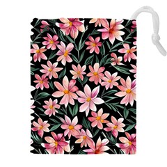 Classy Botanicals – Watercolor Flowers Botanical Drawstring Pouch (5xl)