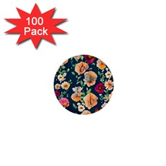 Charming Foliage – Watercolor Flowers Botanical 1  Mini Buttons (100 Pack)  by GardenOfOphir