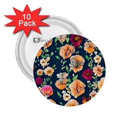 Charming Foliage – Watercolor Flowers Botanical 2 25  Buttons (10 Pack)  by GardenOfOphir