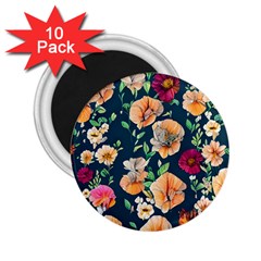 Charming Foliage – Watercolor Flowers Botanical 2 25  Magnets (10 Pack)  by GardenOfOphir