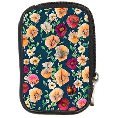 Charming Foliage – Watercolor Flowers Botanical Compact Camera Leather Case by GardenOfOphir