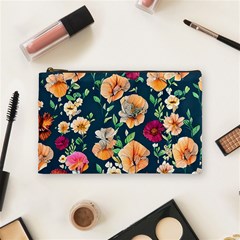 Charming Foliage – Watercolor Flowers Botanical Cosmetic Bag (medium) by GardenOfOphir