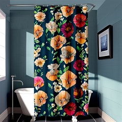 Charming Foliage – Watercolor Flowers Botanical Shower Curtain 36  X 72  (stall)  by GardenOfOphir