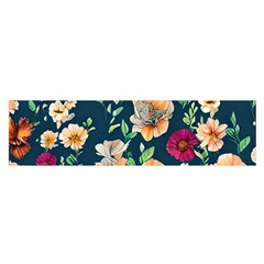 Charming Foliage – Watercolor Flowers Botanical Oblong Satin Scarf (16  X 60 ) by GardenOfOphir