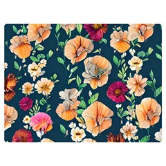 Charming Foliage – Watercolor Flowers Botanical One Side Premium Plush Fleece Blanket (extra Small)