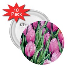 Cheerful Watercolor Flowers 2 25  Buttons (10 Pack)  by GardenOfOphir