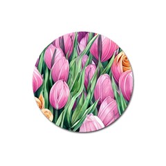 Cheerful Watercolor Flowers Magnet 3  (round) by GardenOfOphir