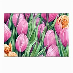 Cheerful Watercolor Flowers Postcards 5  X 7  (pkg Of 10) by GardenOfOphir