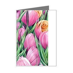 Cheerful Watercolor Flowers Mini Greeting Card by GardenOfOphir