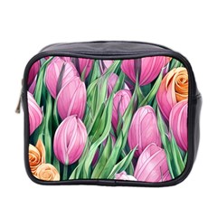 Cheerful Watercolor Flowers Mini Toiletries Bag (two Sides) by GardenOfOphir