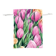 Cheerful Watercolor Flowers Lightweight Drawstring Pouch (m) by GardenOfOphir