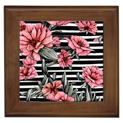 Country-chic Watercolor Flowers Framed Tile by GardenOfOphir