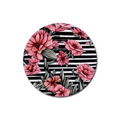 Country-chic Watercolor Flowers Rubber Coaster (round) by GardenOfOphir